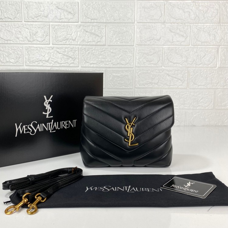 YSL SAİNT LAURENT LOULOU TOY BAG Y-QUİLTED ALTİN